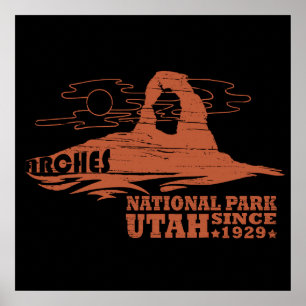 Vintage Moab - Utah - Nationalpark - Arches Poster