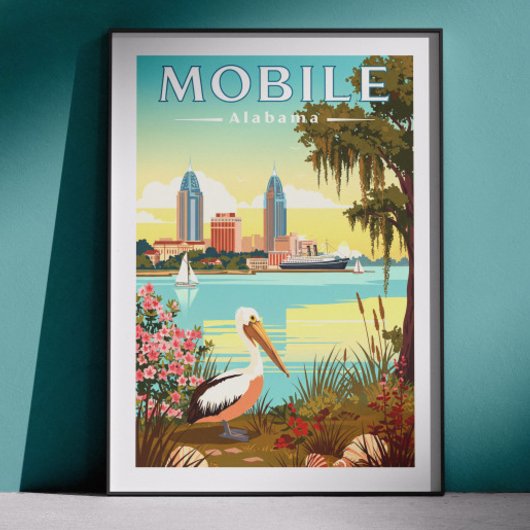 Vintage Mobile Alabama Poster