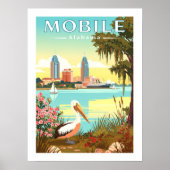 Vintage Mobile Alabama Poster (Vorne)