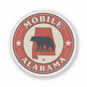 Vintage Mobile City, Alabama Geschenke Aufkleber