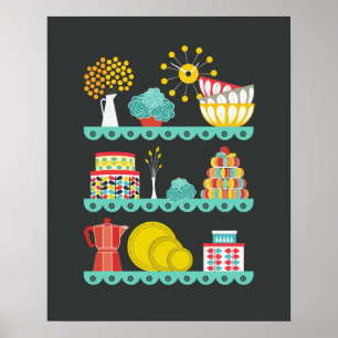 Vintage Mod-Küche Poster