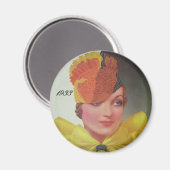 Vintage Mode 1933 Magnet (Vorderseite/Rückseite)