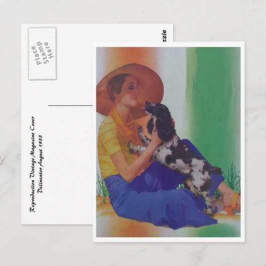 Vintage Mode 1933 Postkarte (Vorne/Hinten)