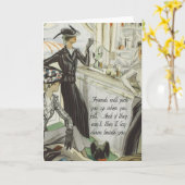 Vintage Mode-Anzeige: Freundschaft Karte (Gelbe Blume)