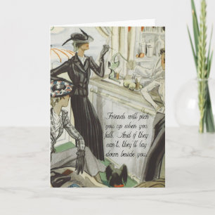 Vintage Mode-Anzeige:  Freundschaft Karte