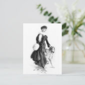 Vintage Mode Borzoi Art Postkarte (Stehend Vorderseite)