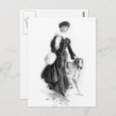 Vintage Mode Borzoi Art Postkarte (Vorne/Hinten)