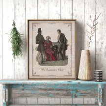 Vintage Mode Collage Biedermeier Gentlemen