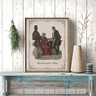 Vintage Mode Collage Biedermeier Herren Poster