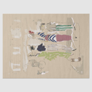 Vintage Mode Dame Hund Decoupage Seidenpapier