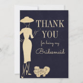 Vintage Mode Danke Bridesmaid Card Einladung (Vorderseite)