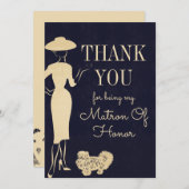 Vintage Mode Danke, Matron of Ehrencard Dankeskarte (Vorne/Hinten)