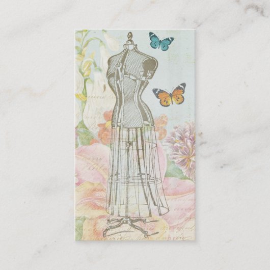 Vintage Mode-Designer-Kleiderform-Antike mit Visitenkarte (Vorderseite)