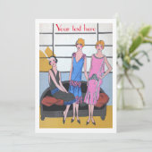 Vintage Mode Einladung (Stehend Vorderseite)