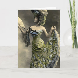 Vintage Mode-enormer Hut und kleine Taille Karte