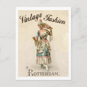 Vintage Mode, Frau aus Rotterdam, Niederlande Postkarte