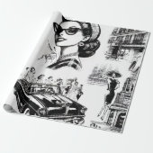 Vintage Mode-Girl Zeichnend Geschenkpapier (Ungerollt)