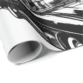 Vintage Mode-Girl Zeichnend Geschenkpapier (Rolleneckpunkt)