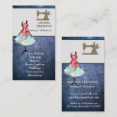 Vintage Mode-Handwerkskunst Girly Floral Nähen Visitenkarte (Vorne/Hinten)