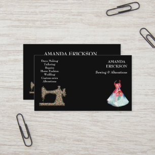 Vintage Mode-Handwerkskunst Girly Floral Nähen Visitenkarte