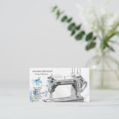 Vintage Mode-Handwerkskunst Girly Floral Nähmaschi Visitenkarte (Stehend Vorderseite)