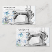 Vintage Mode-Handwerkskunst Girly Floral Nähmaschi Visitenkarte (Vorne/Hinten)