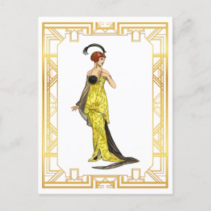 Vintage Mode - Hollywood-Kleid der frühen 1900er J Postkarte