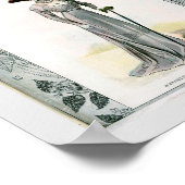 Vintage Mode Illustration Elite Lady Poster (Ecke)