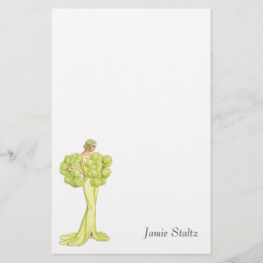 Vintage Mode-Illustration großes Gatsby Briefpapier (Vorderseite)