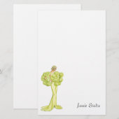 Vintage Mode-Illustration großes Gatsby Briefpapier (Vorne/Hinten)