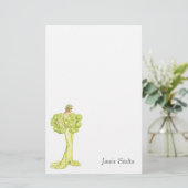 Vintage Mode-Illustration großes Gatsby Briefpapier (Stehend Vorderseite)