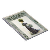 Vintage Mode Illustration Lady Botanischer Hut Notizblock (Rechte Seite)