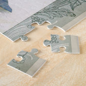 Vintage Mode Illustration Lady Botanischer Hut Puzzle (Seite)