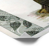 Vintage Mode Illustration Lady Feather Boa Hat Poster (Ecke)