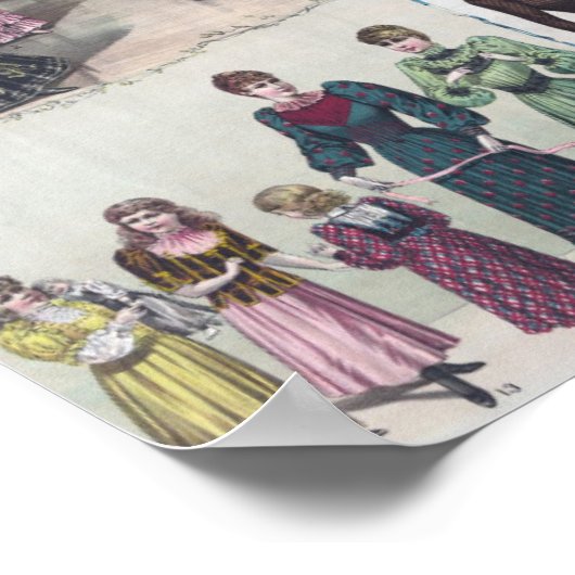 Vintage Mode-Illustration Poster (Ecke)