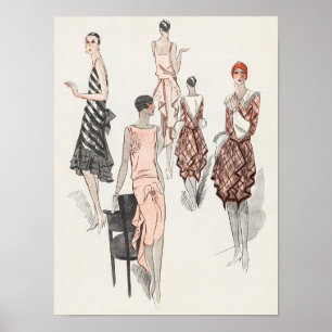 Vintage-Mode-Illustrationsposter Poster