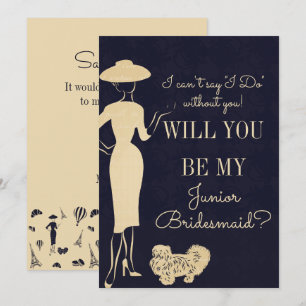 Vintage Mode ist meine Junior Bridesmaid Card Einladung
