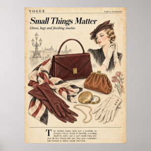 Vintage Mode Junk Journal Seiten, Retro-Mode Poster