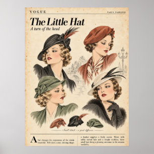 Vintage Mode Junk Journal Seiten, Retro-Mode Poster