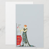 Vintage Mode Kunst-Deko-Freitags Briefpapier (Vorne/Hinten)