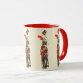 Vintage Mode-Lady mit Frühlingskleid Tasse (VorderseiteRechts)