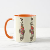 Vintage Mode-Lady mit Frühlingskleid Tasse (Links)
