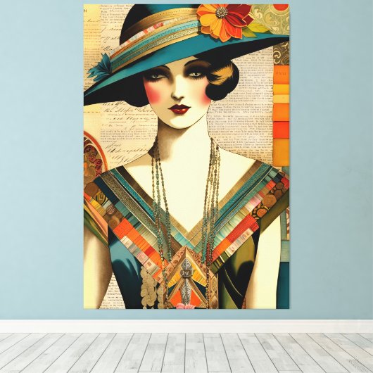 Vintage Mode Leinwanddruck (Insitu (Holzboden))