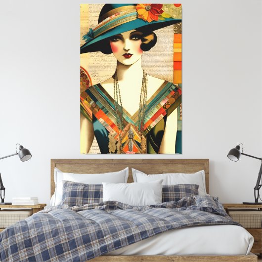 Vintage Mode Leinwanddruck (Insitu (Schlafzimmer))