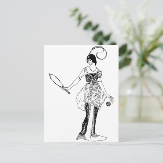 Vintage Mode Postkarte (Stehend Vorderseite)