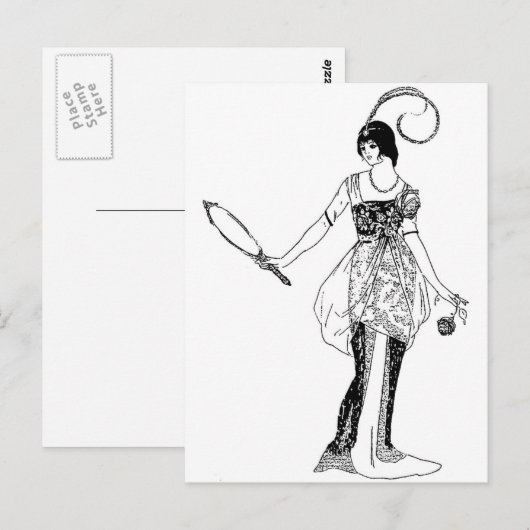 Vintage Mode Postkarte (Vorne/Hinten)