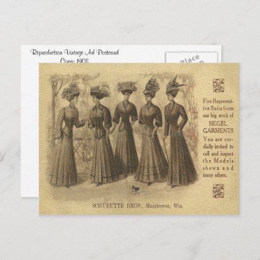 Vintage Mode Postkarte (Vorne/Hinten)
