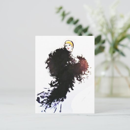 Vintage Mode Postkarte (Stehend Vorderseite)