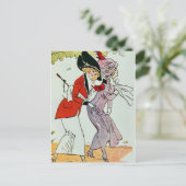 Vintage Mode-Postkarte Postkarte (Stehend Vorderseite)