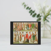 Vintage Mode, Regency Shawls, 1888 Postkarte (Stehend Vorderseite)